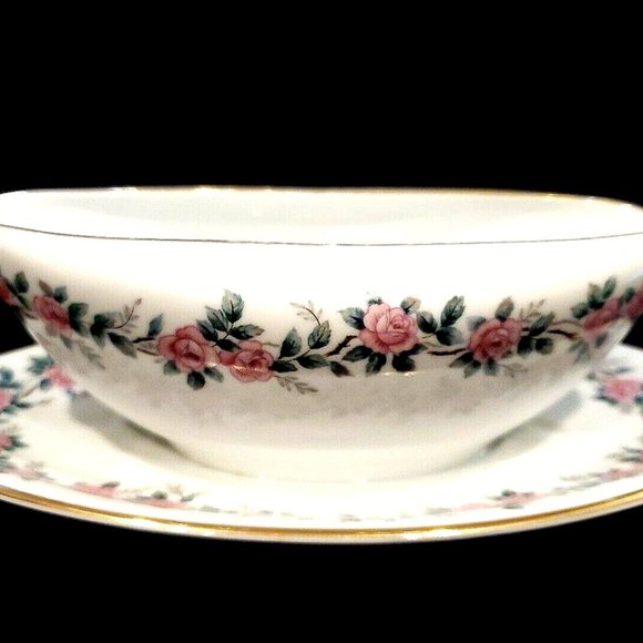 Noritake China Pattern 5412 Pink Rose Band Gravy Boat ~ Retired ~ Made in Japan - Picture 3 of 5